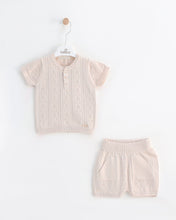 Cargar imagen en el visor de la galería, 8463 Boys Beige Knitted Short Set (pack of 4)
