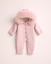 Charger l&#39;image dans la galerie, 9415-I Ivory Fleeced Merino Wool Knitted Snowsuit
