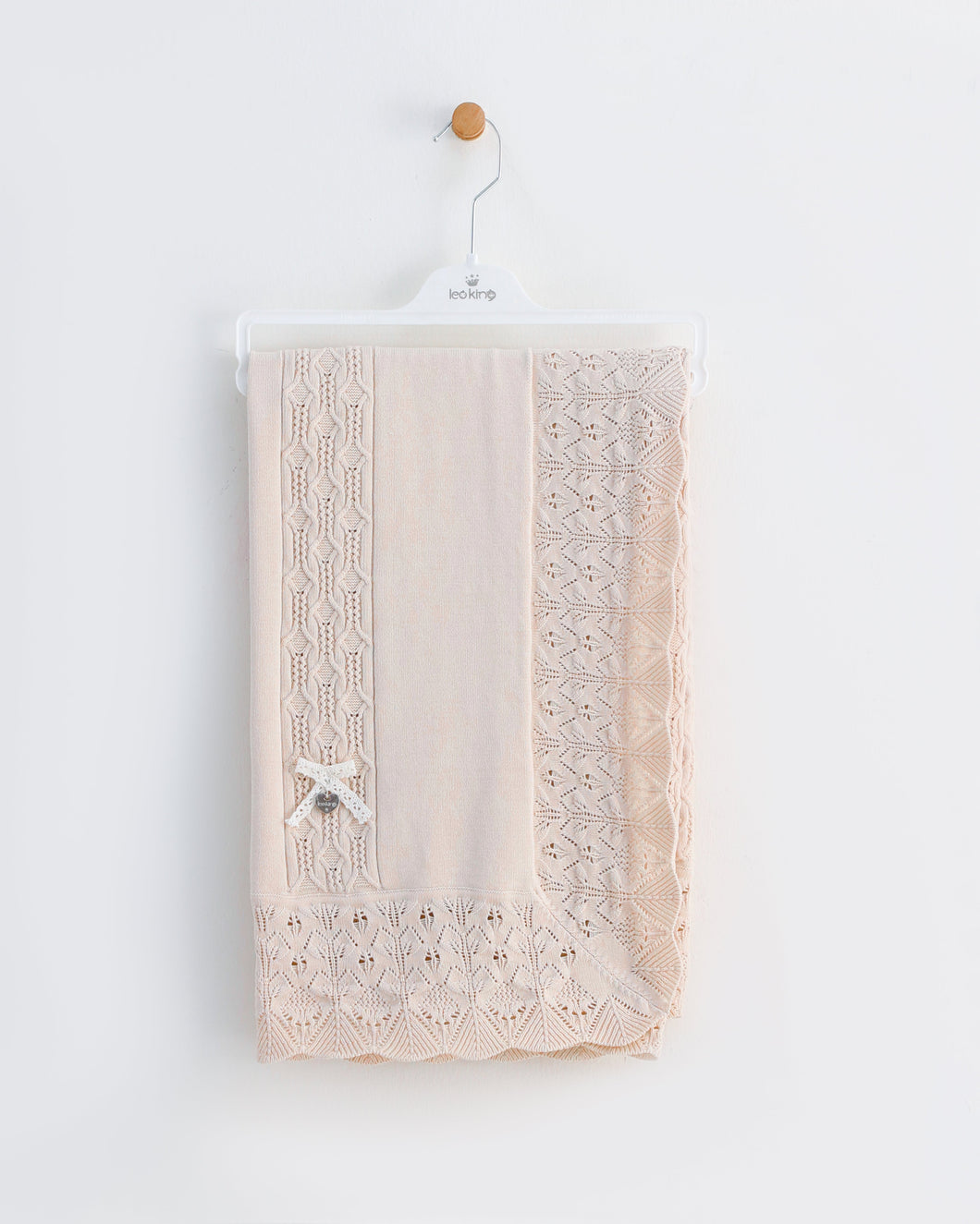6361 Beige Knitted Blanket /Shawl