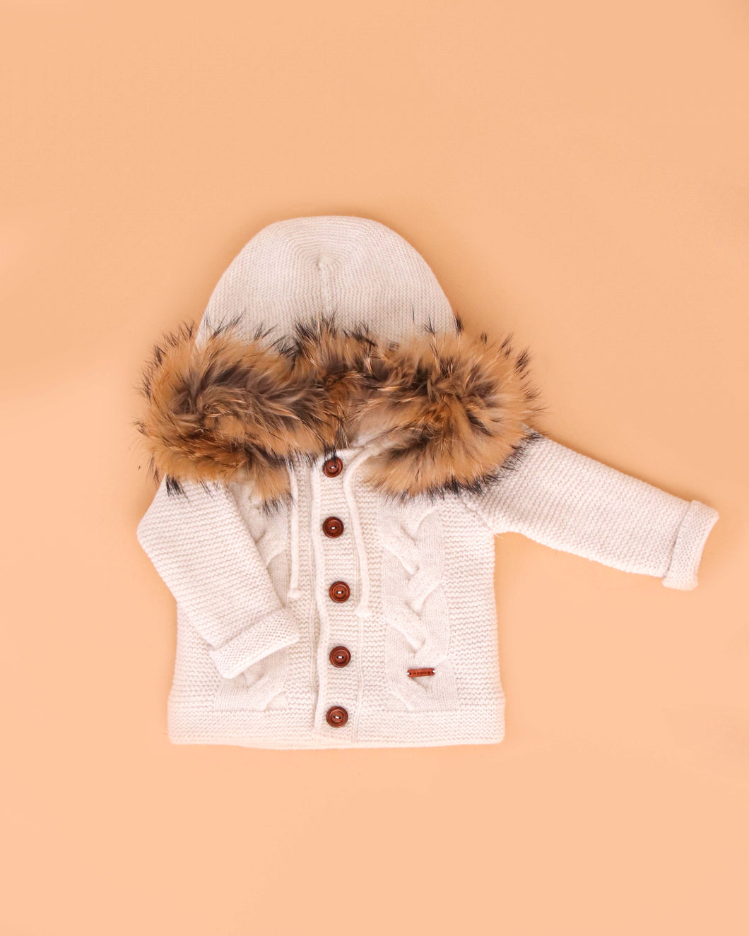 8906 Ivory Boys Thick Blue Knitted Fleecy Fur Coat (Pack 3)
