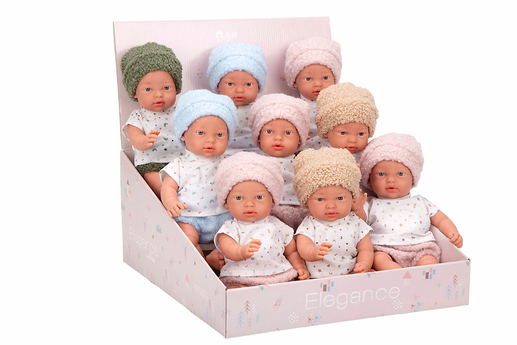 60908 . Indy weighted dolls (9 units) in display case (Weighted Baby)