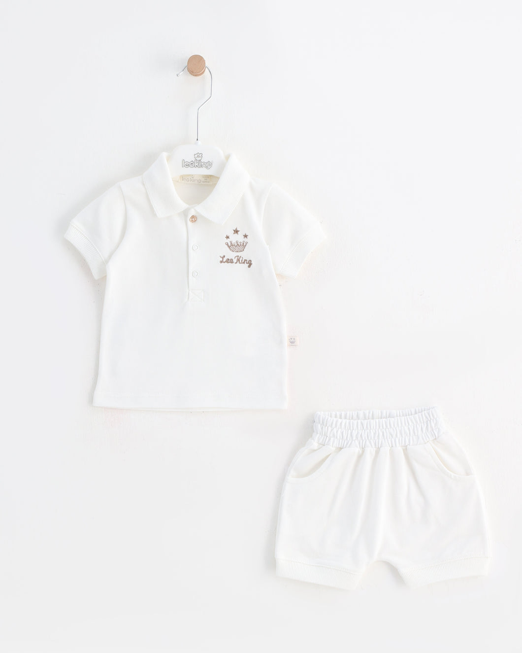 12307 Boys White Short Set (pack of 4)