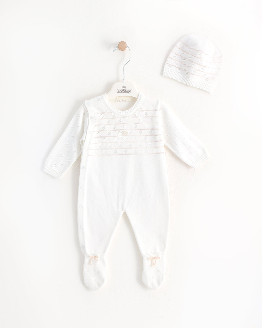 7399 White Knitted Babygrow (Pack4)