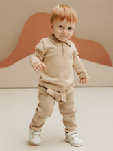 Load image into Gallery viewer, 8356-C Boys Beige with Camel  Knitted Trousers Set
