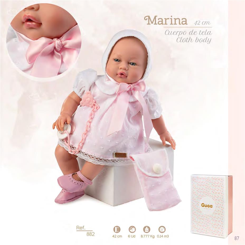 882 Marina Crying Newborn Baby Doll 42cm