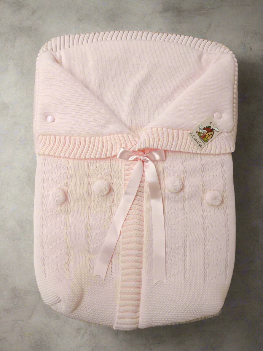 3187 Pink with Pink Pompom Sleeping Bag