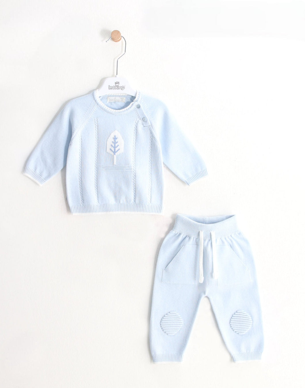 8460-BB  Boys Baby Blue Knitted Set (Pack 4)