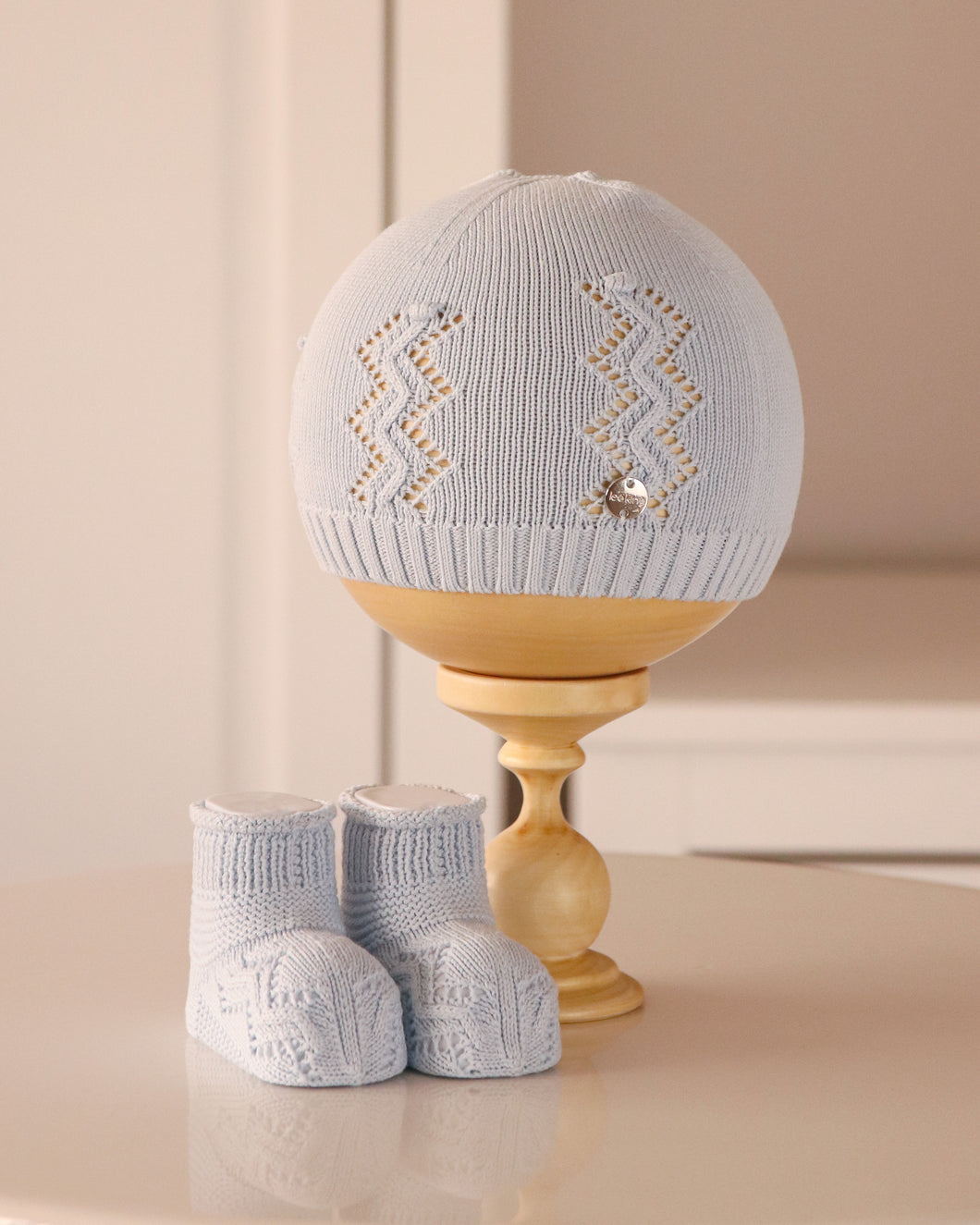 1325 Blue Baby Boy Hat And Booties