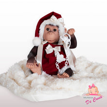 Load image into Gallery viewer, 36404 Lolo Reborn Monkey in Christmas Romper
