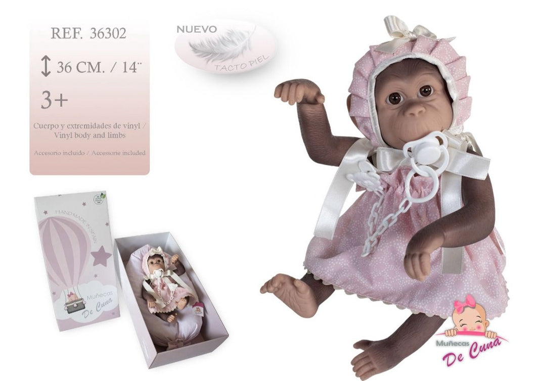 36302 Kiki SILICON Monkey Pink Dress