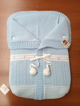 Load image into Gallery viewer, 2985  Baby Blue with white Pompom Sleeping Bag
