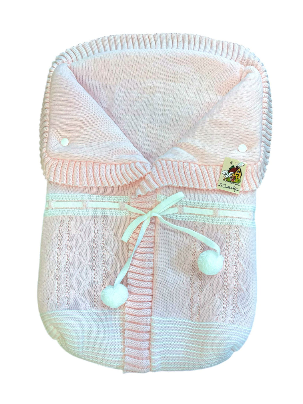 2985  Baby Pink with white Pompom Sleeping Bag