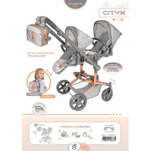 Charger l&#39;image dans la galerie, 90877 Twin Pram Doll Cityx Collection
