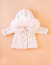 Charger l&#39;image dans la galerie, 8909-I Girls Thick Ivory Knitted Fleecy Fur Coat
