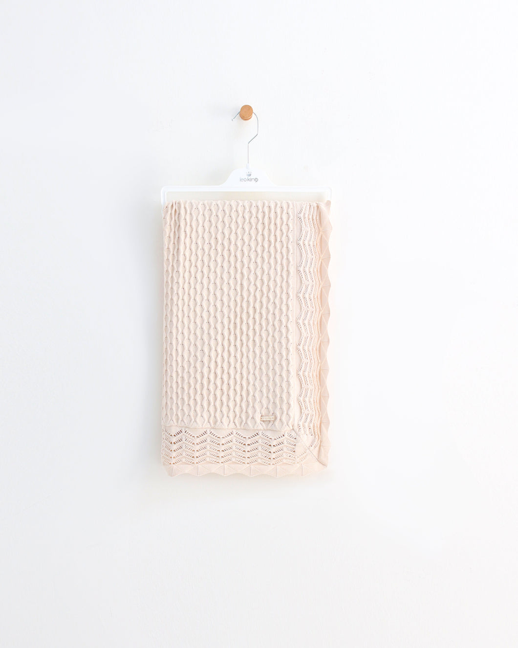 6353 Beige Knitted Blanket /Shawl