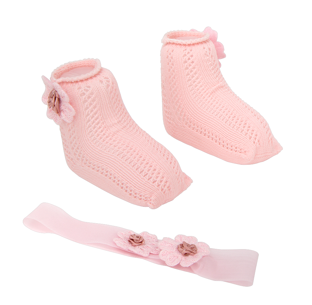 6369 Pair of Pink Socks with Headband