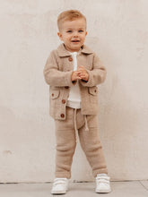 Charger l&#39;image dans la galerie, 9552- Beige  Boys Knitted Trousers 3pcs Set
