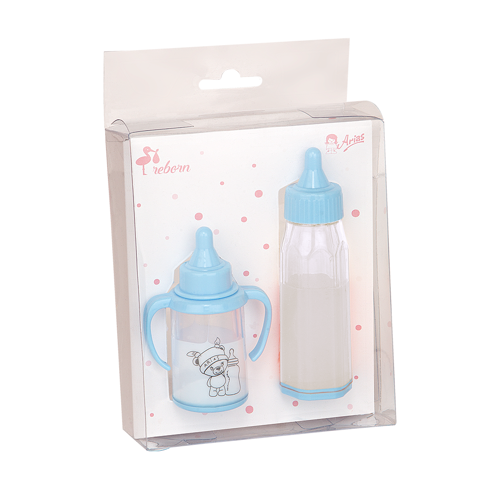 6093 Set of Blue and white Milk Bottle Feed