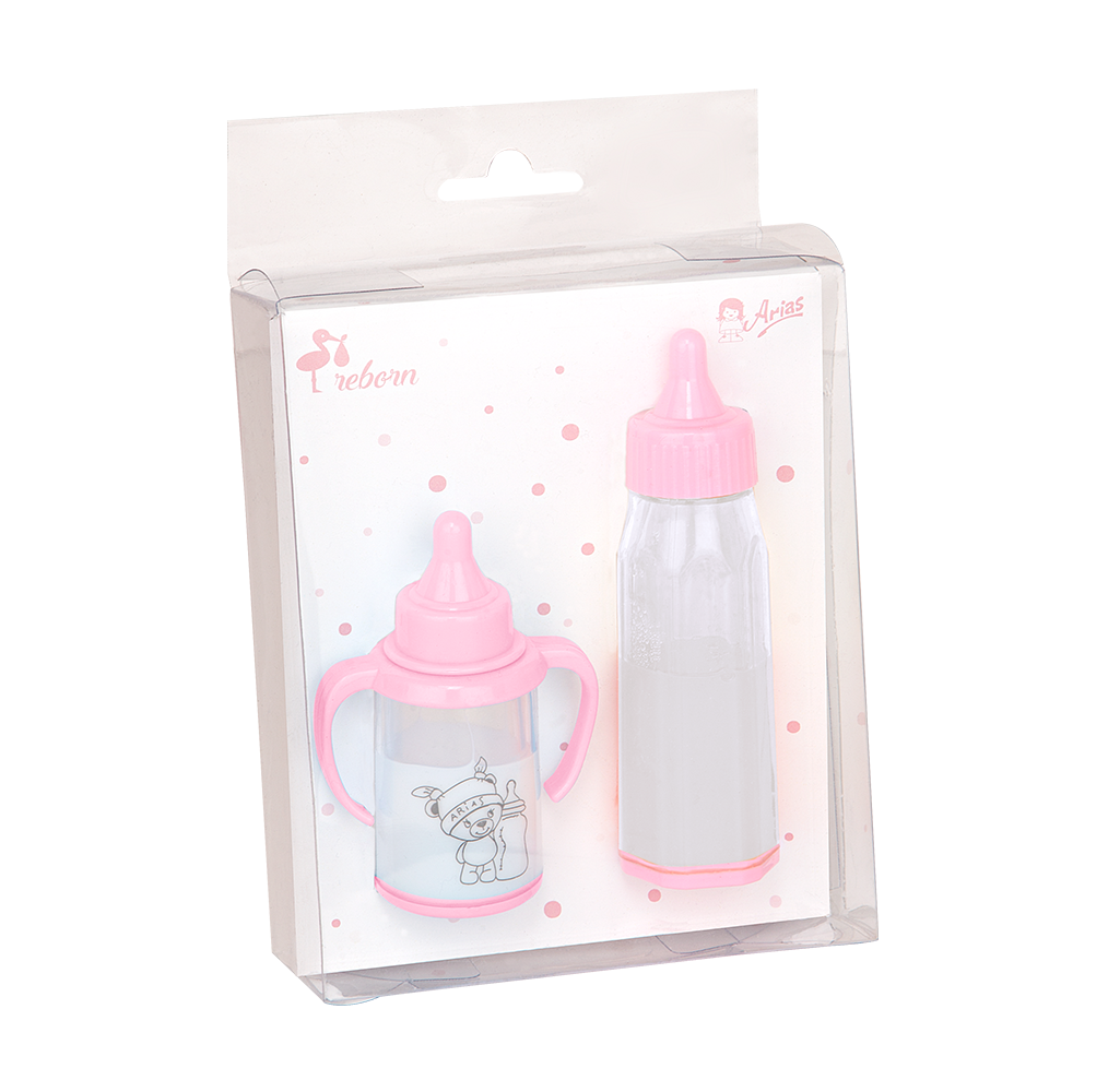 6092 Set of Pink and white Milk Bottle Feed